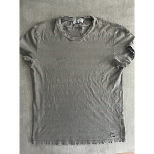 Alexander Mcqueen Striped T-Shirt Green Brown Zipper Mens T Shirt Size M DEFECT!